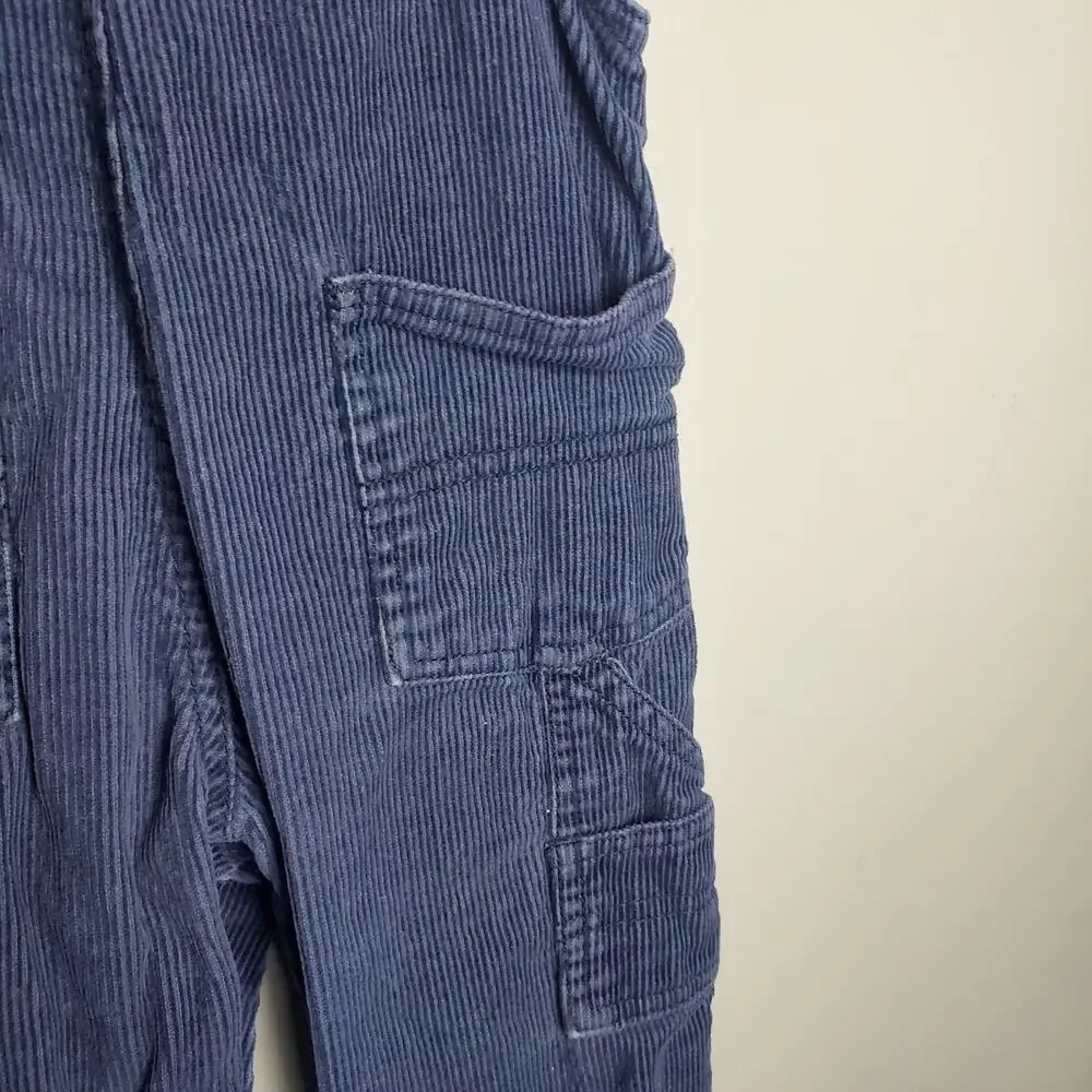 Oshkosh B'gosh Blue Corduroy Overalls Size 18 Months 100% Cotton Bear Embroidery